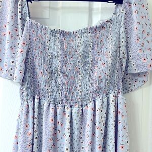 NWT GeeGee BAYDOLL FORAL SUMMER DRESS. RUSHED BODICE. SIZE 3XL PLUS SIZE XXXL
